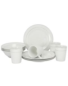 Gibson Home Tuxedo Deluxe 12-Piece Dinnerware Set