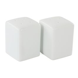 Our Table Simply White Porcelain 2.25 Inch Square Salt and Pepper Shakers